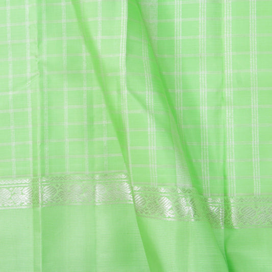 Pista Green Kanchipuram Silk Saree With Medium Border Handwoven Pure Silk For Wedding Wear PV NYC 1189 - Silk Sari - Panjavarnam PV NYC 1189