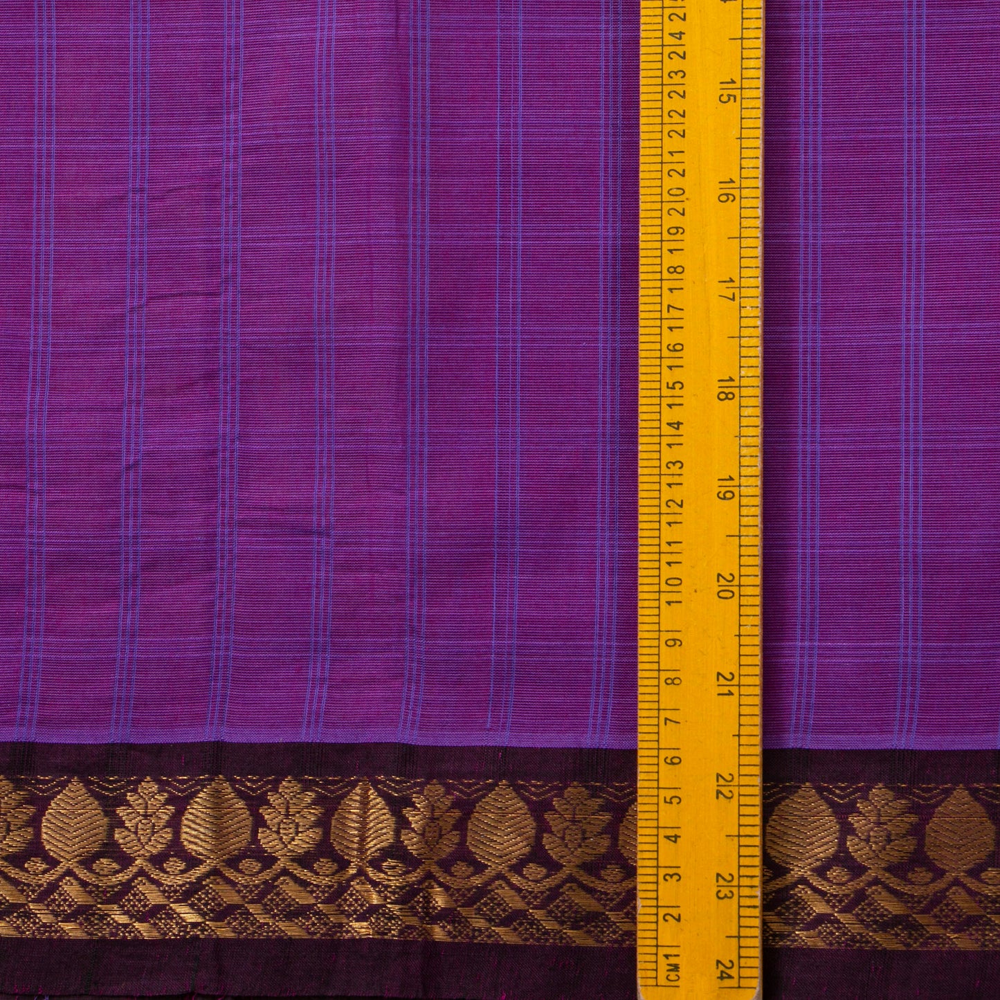 Purple And Brown Kanchi Cotton Saree PV MM KC 132 - Cotton Saree - Panjavarnam PV MM KC 132