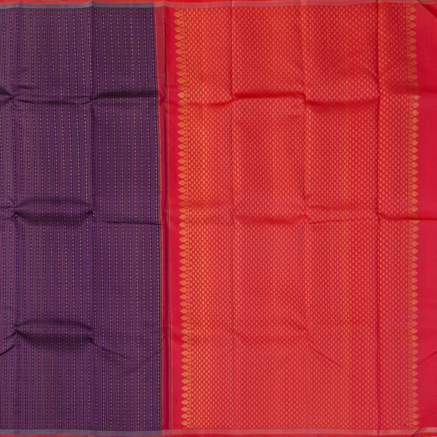 Purple And Red Kanjivaram Silk Saree With Antique Zari Stripes For Wedding Wear PV NYC 1248 - Silk Sari - Panjavarnam PV NYC 1248