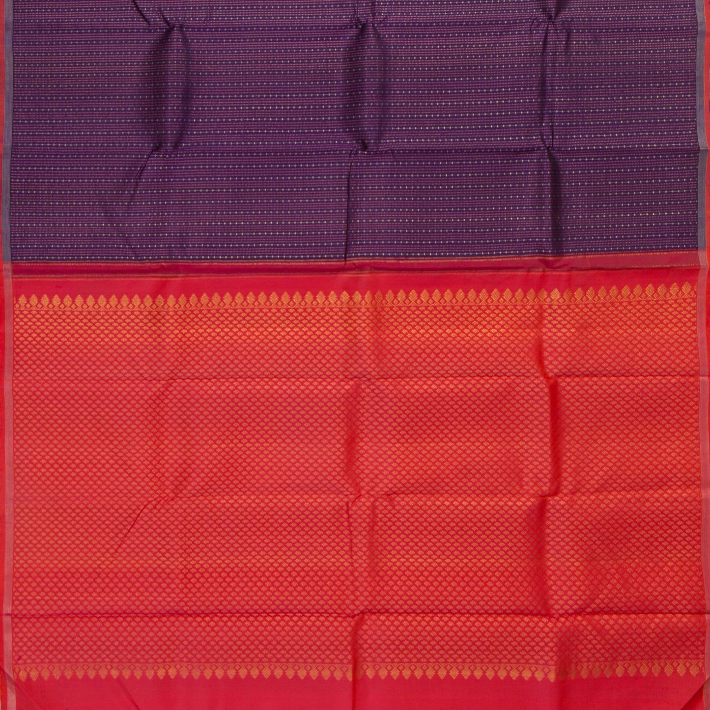 Purple And Red Kanjivaram Silk Saree With Antique Zari Stripes For Wedding Wear PV NYC 1248 - Silk Sari - Panjavarnam PV NYC 1248
