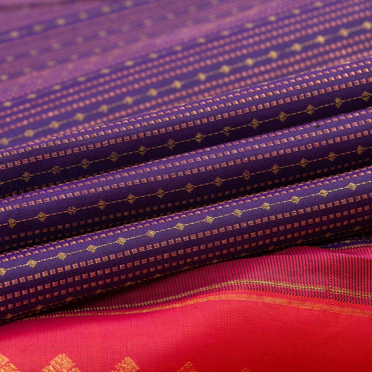 Purple And Red Kanjivaram Silk Saree With Antique Zari Stripes For Wedding Wear PV NYC 1248 - Silk Sari - Panjavarnam PV NYC 1248