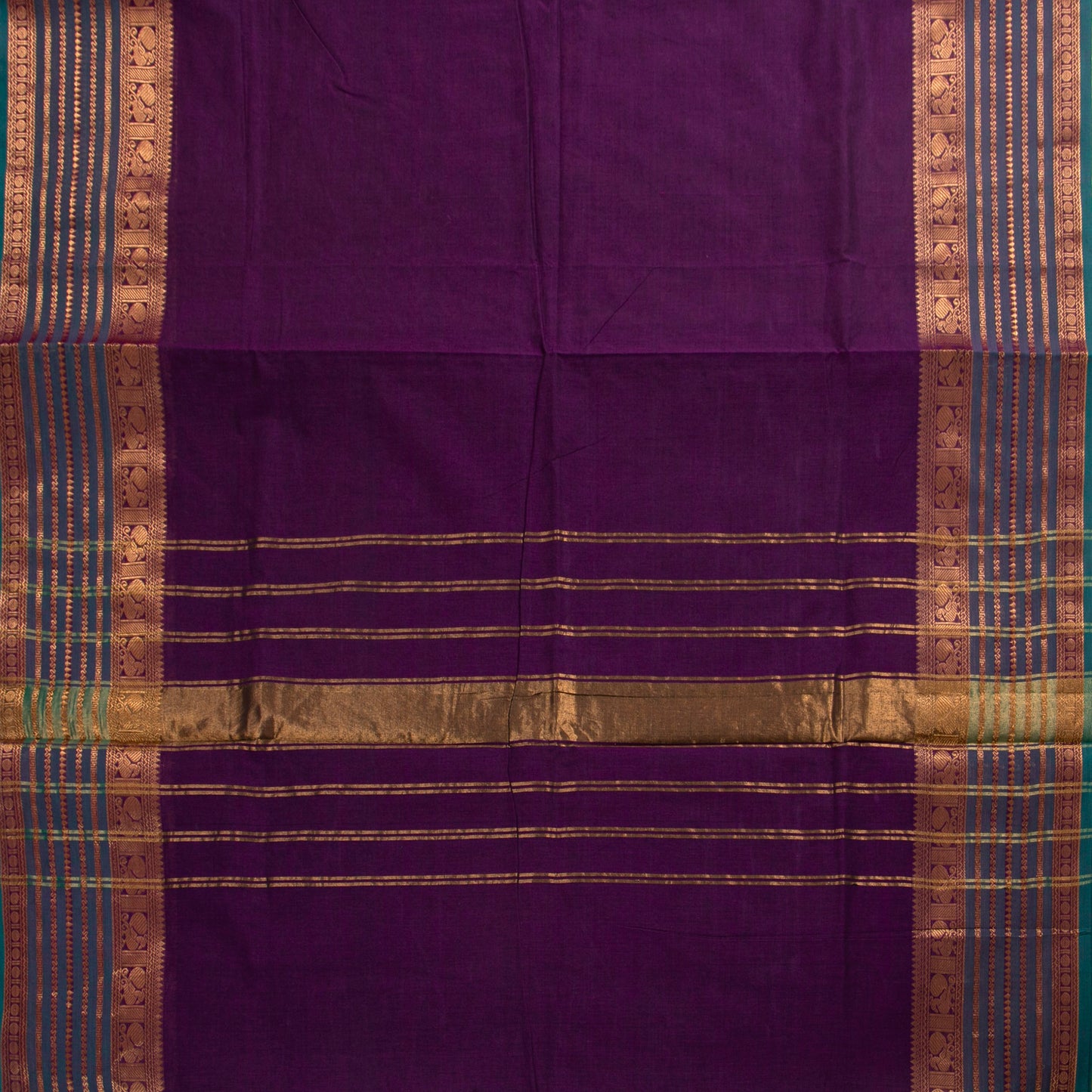 Purple Kanchi Cotton Saree PV MM KC 113 - Cotton Saree - Panjavarnam PV MM KC 113