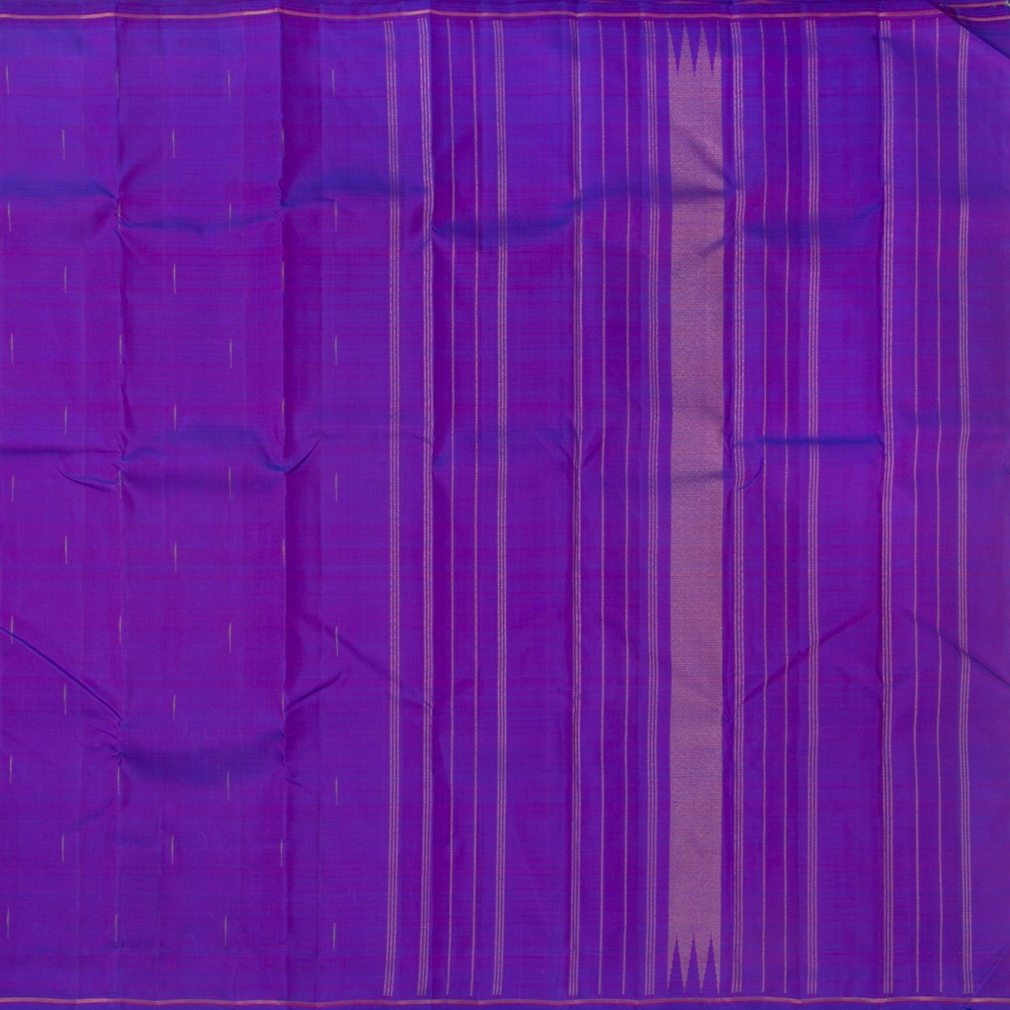 Purple Kanchipuram Borderless Silk Saree Handwoven Pure Silk Pure Zari For Festive Wear PV GTA 103 - Silk Sari - Panjavarnam PV GTA 103