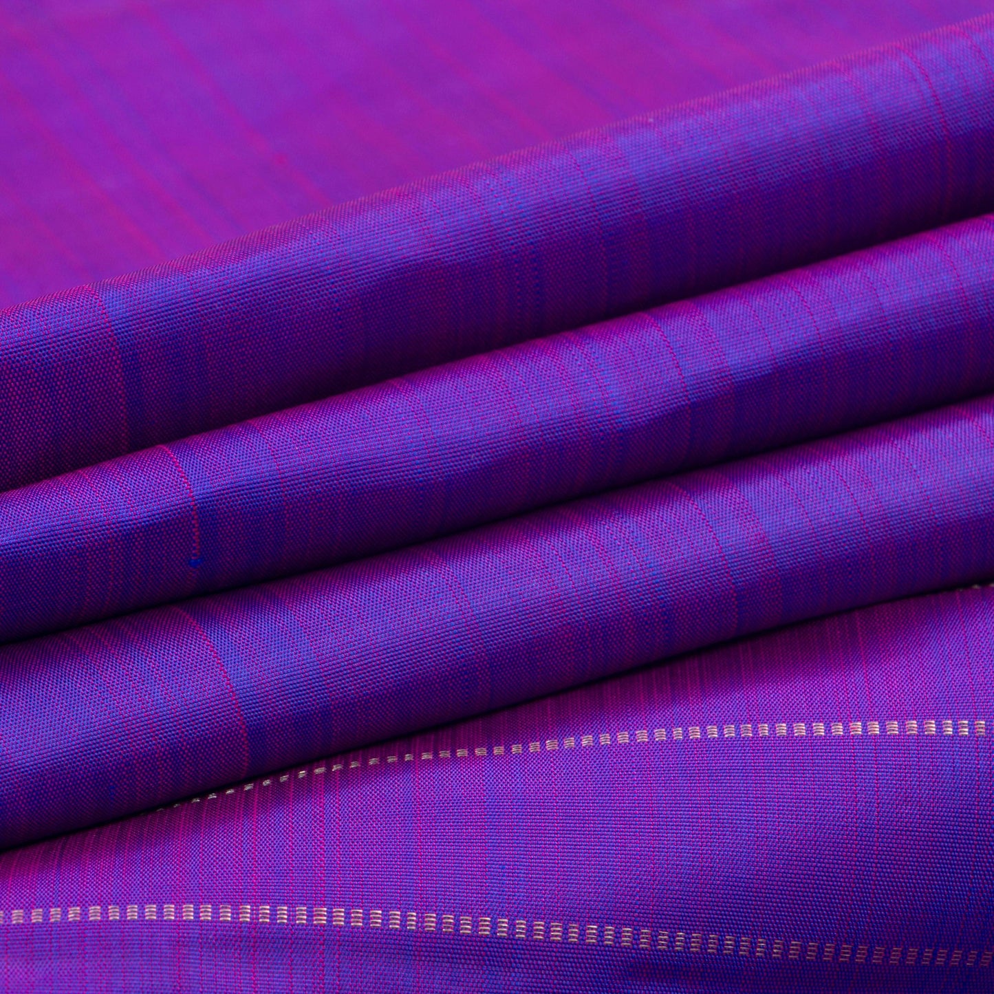 Purple Kanchipuram Borderless Silk Saree Handwoven Pure Silk Pure Zari For Festive Wear PV GTA 103 - Silk Sari - Panjavarnam PV GTA 103