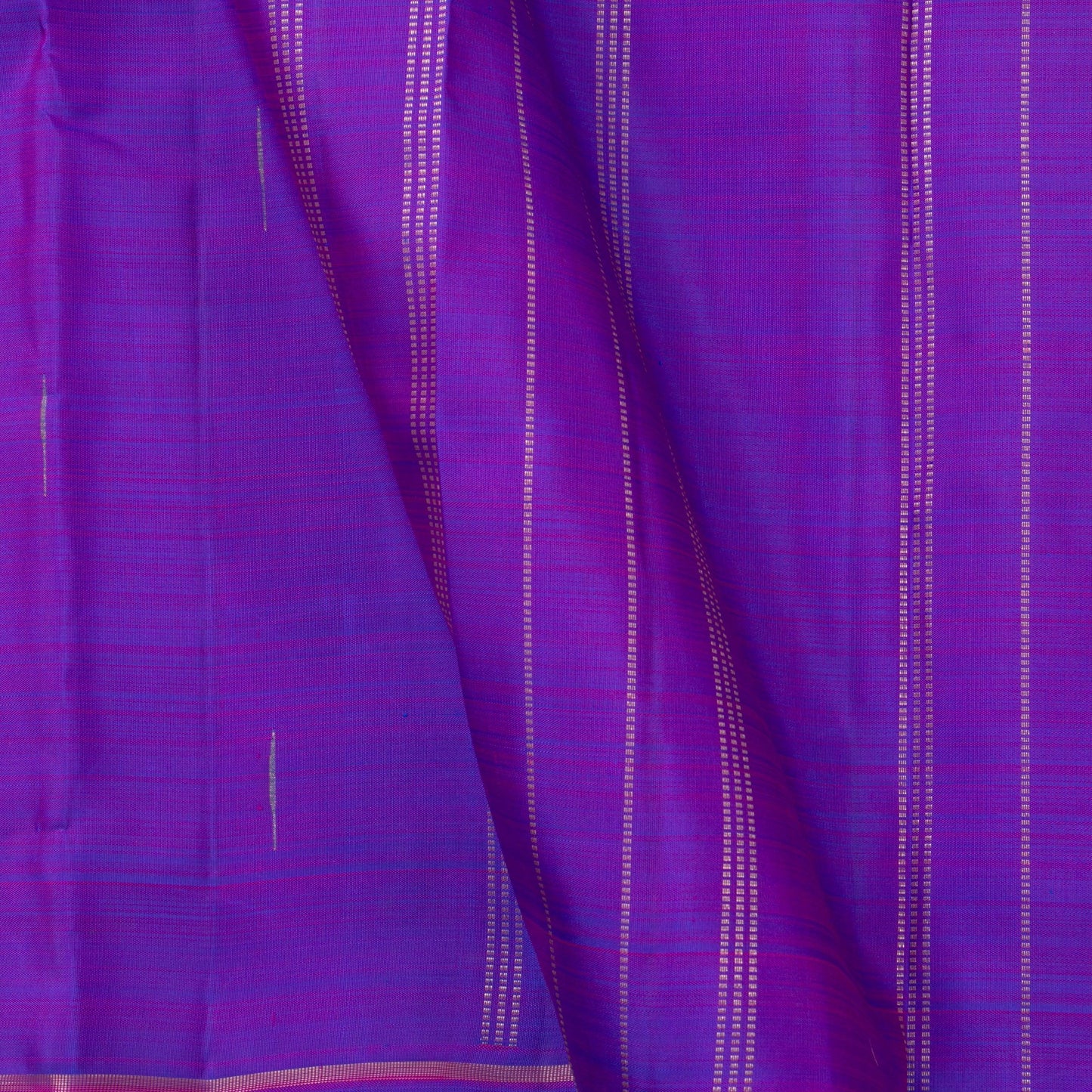 Purple Kanchipuram Borderless Silk Saree Handwoven Pure Silk Pure Zari For Festive Wear PV GTA 103 - Silk Sari - Panjavarnam PV GTA 103