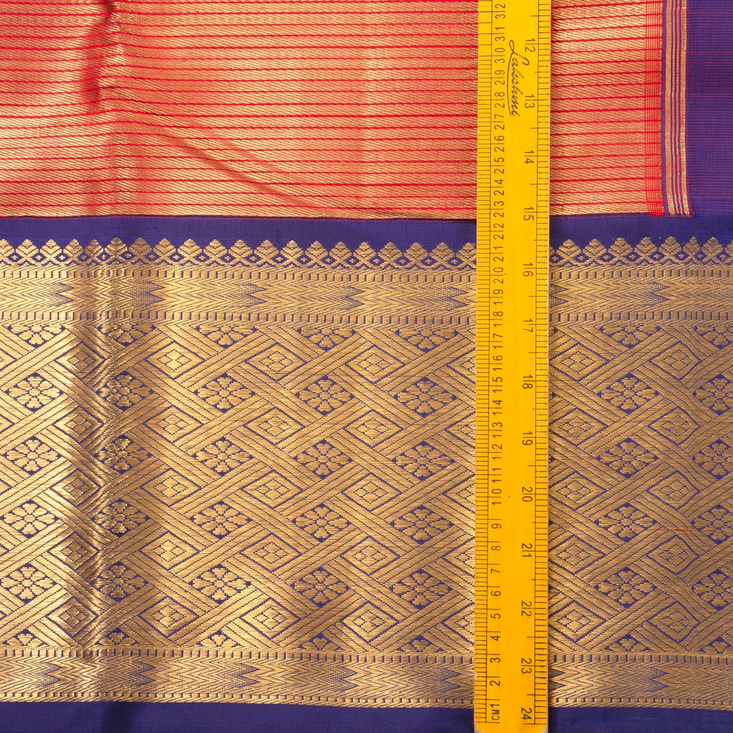 Red And Navy Blue Kanchipuram Silk Saree For Wedding Wear PV NYC 1394 - Silk Sari - Panjavarnam PV NYC 1394