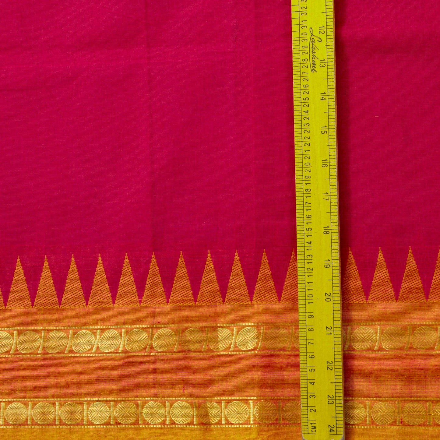 Red Kanchi Cotton Saree Ganga Jamuna Border PV MM KC 114 - Cotton Saree - Panjavarnam PV MM KC 114