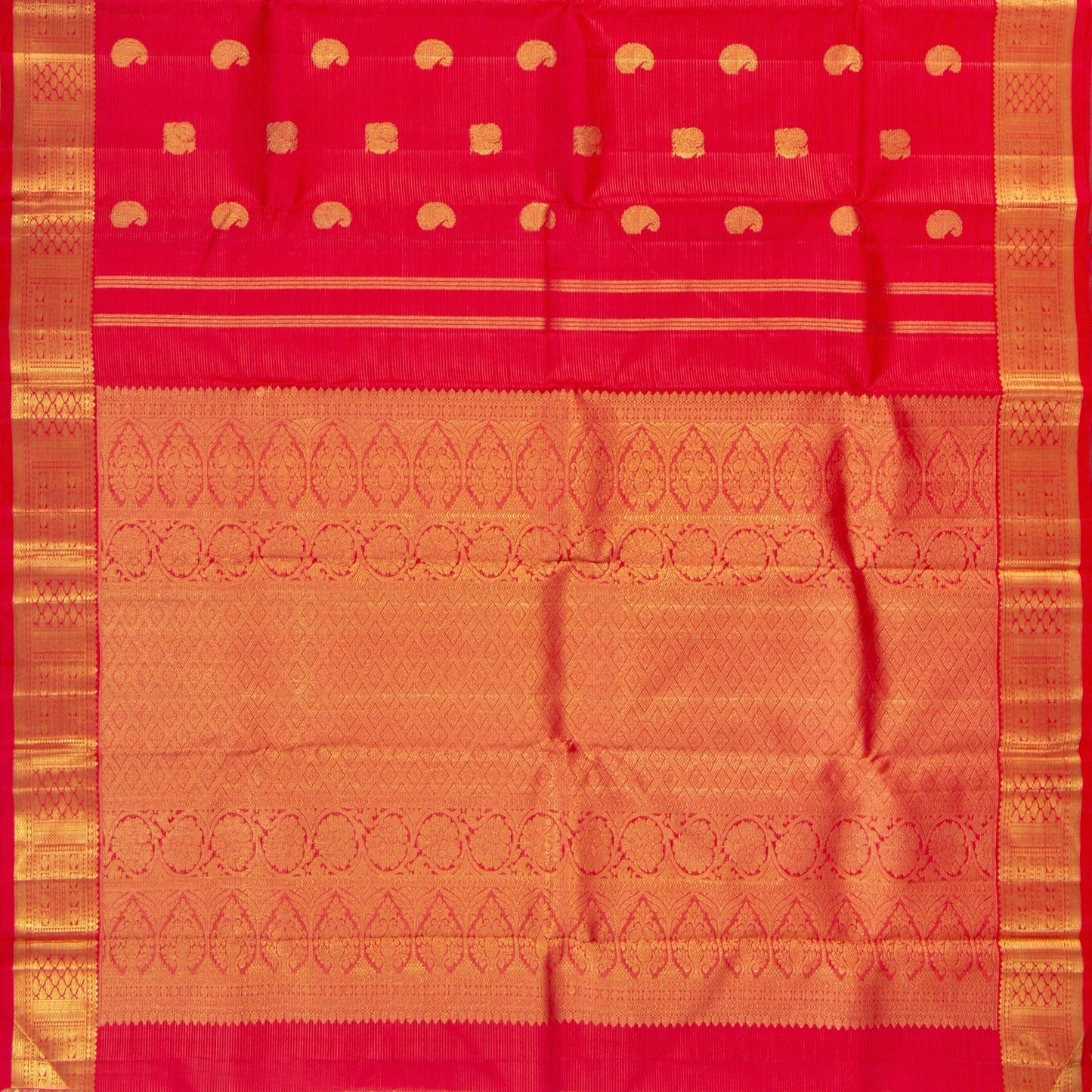 Red Kanchipuram Silk Saree For Wedding Wear PV NYC 1303 - Silk Sari - Panjavarnam PV NYC 1303