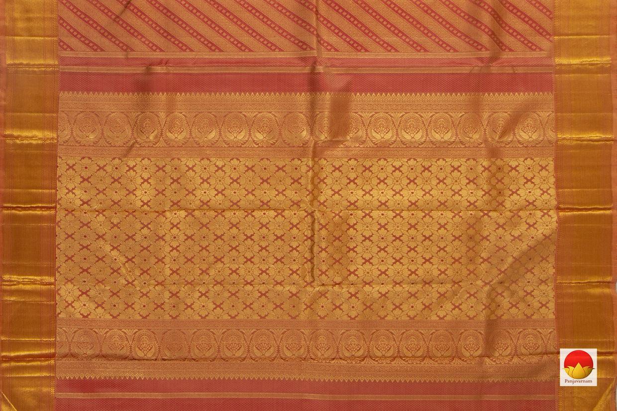 Red Kanchipuram Silk Saree Handwoven Pure Silk Pure Zari For Wedding Wear PV NYC 730 - Silk Sari - Panjavarnam PV NYC 730