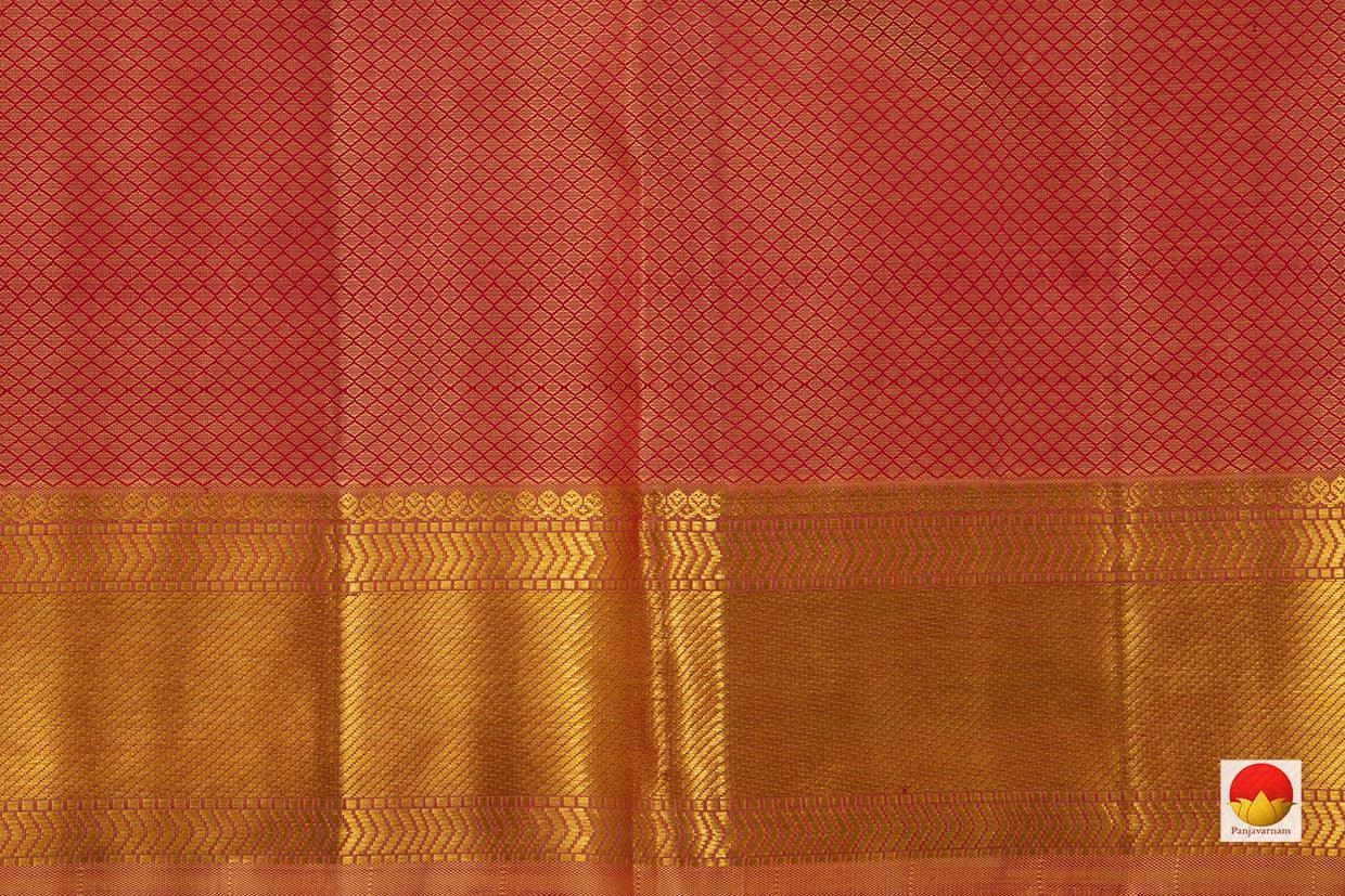 Red Kanchipuram Silk Saree Handwoven Pure Silk Pure Zari For Wedding Wear PV NYC 730 - Silk Sari - Panjavarnam PV NYC 730