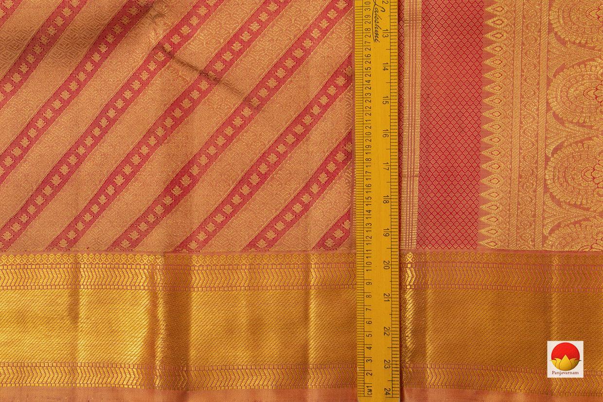 Red Kanchipuram Silk Saree Handwoven Pure Silk Pure Zari For Wedding Wear PV NYC 730 - Silk Sari - Panjavarnam PV NYC 730