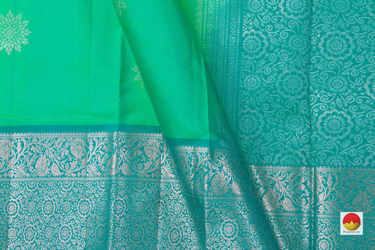 Sea Green And Blue Handwoven Soft Silk Saree Pure Silk For Festive Wear PV KU 107 - Silk Sari - Panjavarnam PV KU 107