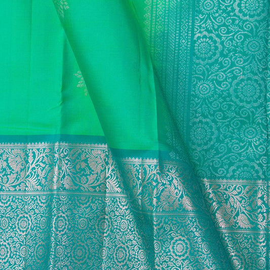 Sea Green And Blue Handwoven Soft Silk Saree Pure Silk For Festive Wear PV KU 107 - Silk Sari - Panjavarnam PV KU 107