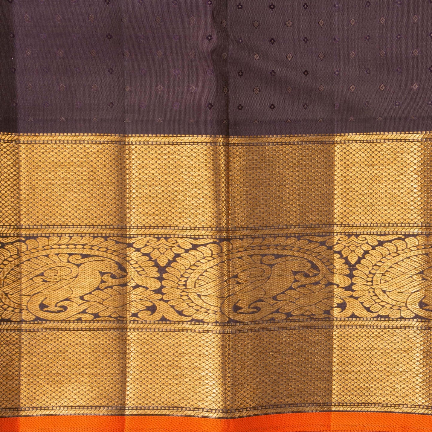 Sea Green And Brown Kanchipuram Silk Saree With Medium Border Handwoven Pure Silk For Wedding Wear PV NYC 1118 - Silk Sari - Panjavarnam PV NYC 1118