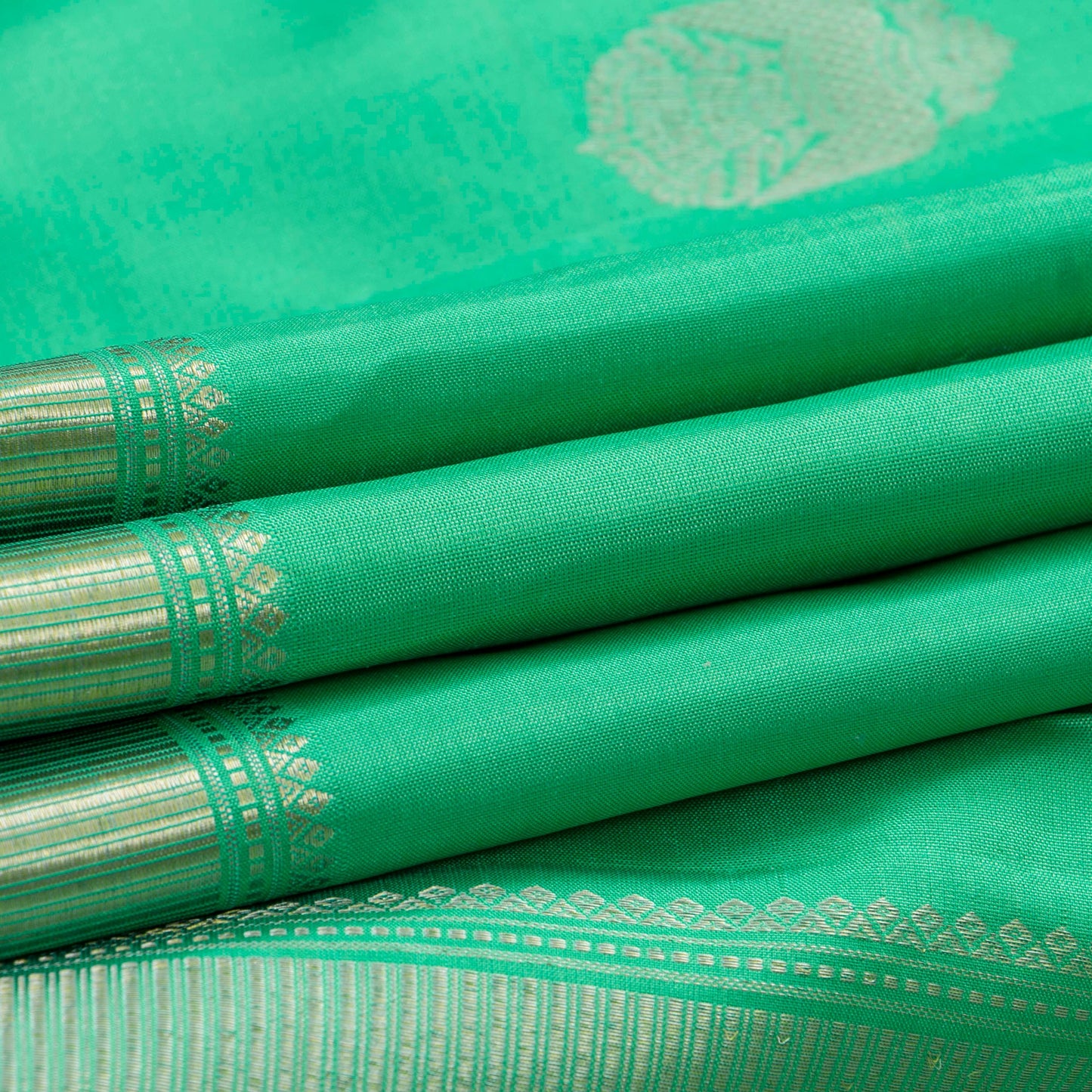 Sea Green Kanchipuram Silk Saree With Silver Zari For Party Wear PV RM 450 - Silk Sari - Panjavarnam PV RM 450