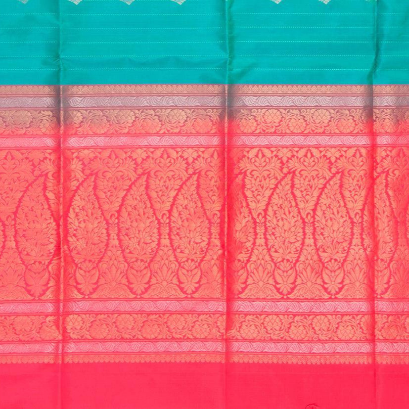 Turquoise Blue Handwoven Soft Silk Saree Pure Silk For Festive Wear PV RSP 120 - Silk Sari - Panjavarnam PV RSP 120