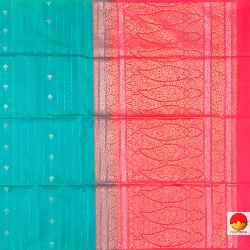 Turquoise Blue Handwoven Soft Silk Saree Pure Silk For Festive Wear PV RSP 120 - Silk Sari - Panjavarnam PV RSP 120