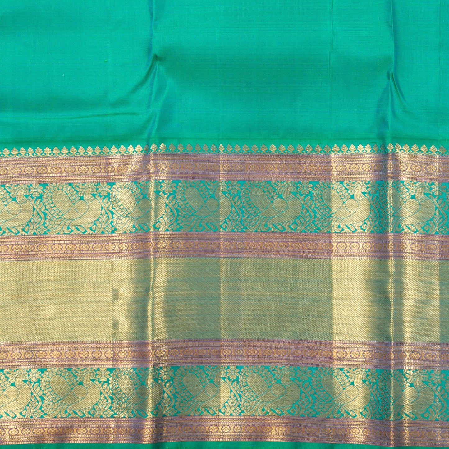 Violet And Sea Green Kanchipuram Silk Saree For Wedding Wear PV NYC 1266 - Silk Sari - Panjavarnam PV NYC 1266