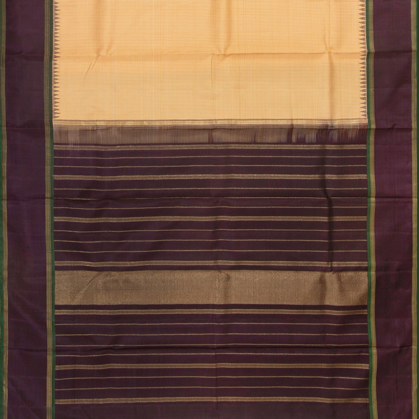 Yellow And Brown Kanchipuram Silk Saree For Festive Wear PV NYC 1346 - Silk Sari - Panjavarnam PV NYC 1346