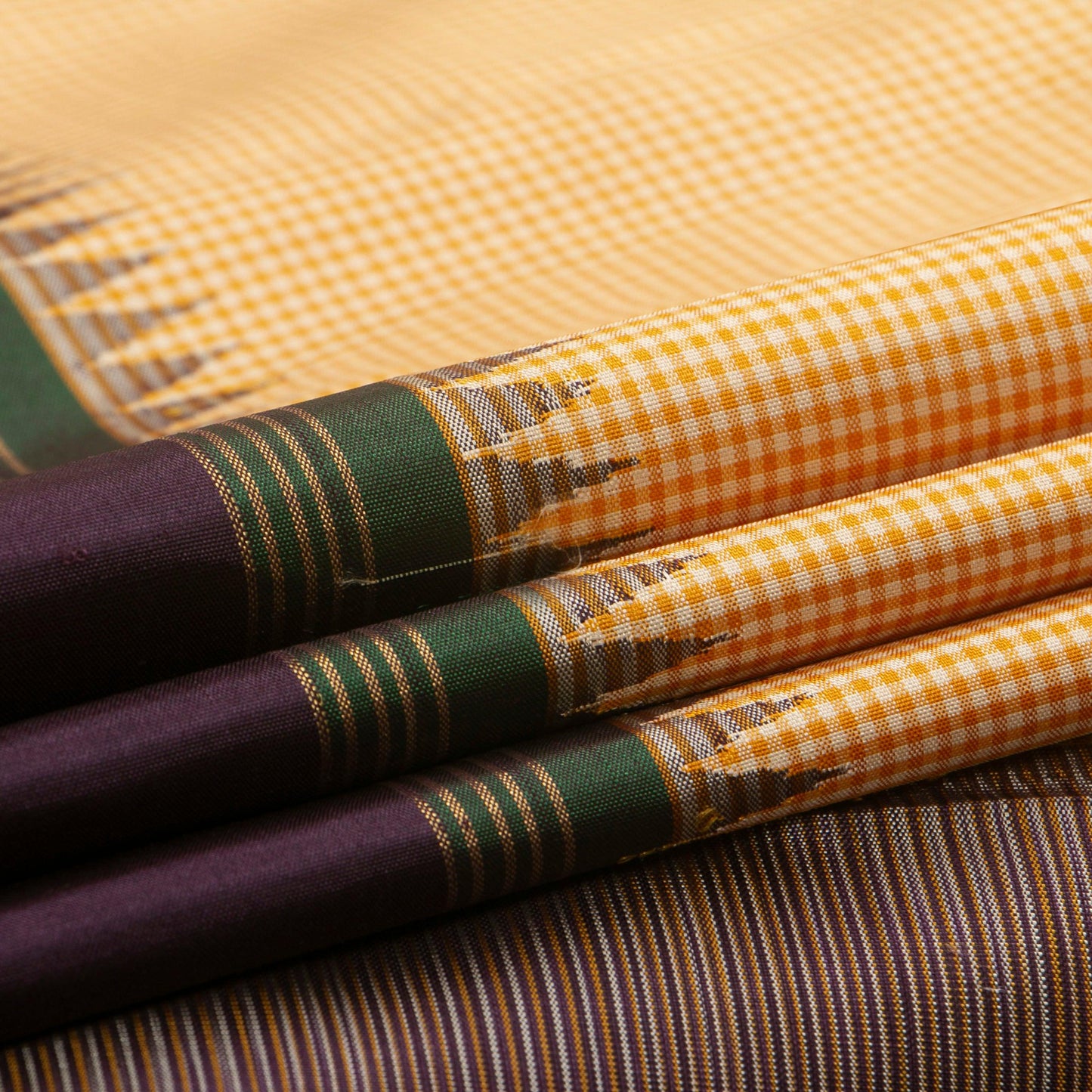 Yellow And Brown Kanchipuram Silk Saree For Festive Wear PV NYC 1346 - Silk Sari - Panjavarnam PV NYC 1346