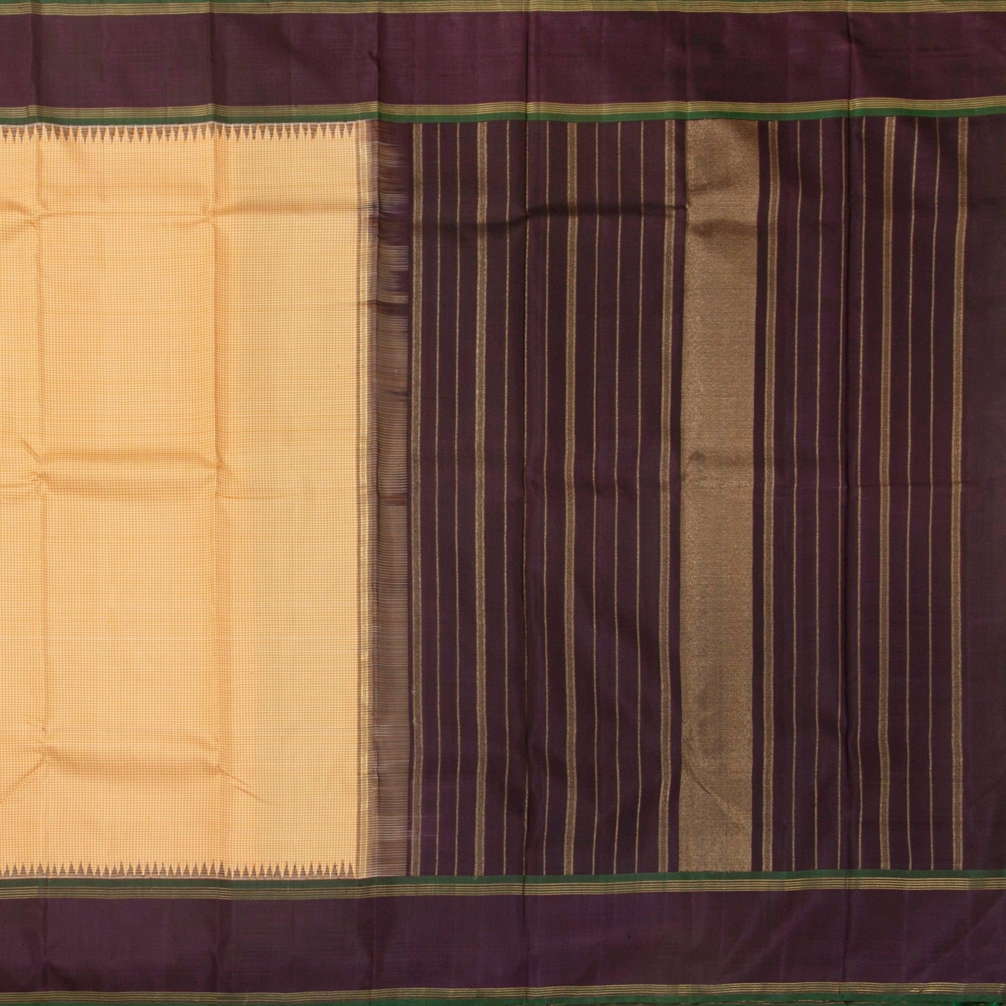 Yellow And Brown Kanchipuram Silk Saree For Festive Wear PV NYC 1346 - Silk Sari - Panjavarnam PV NYC 1346