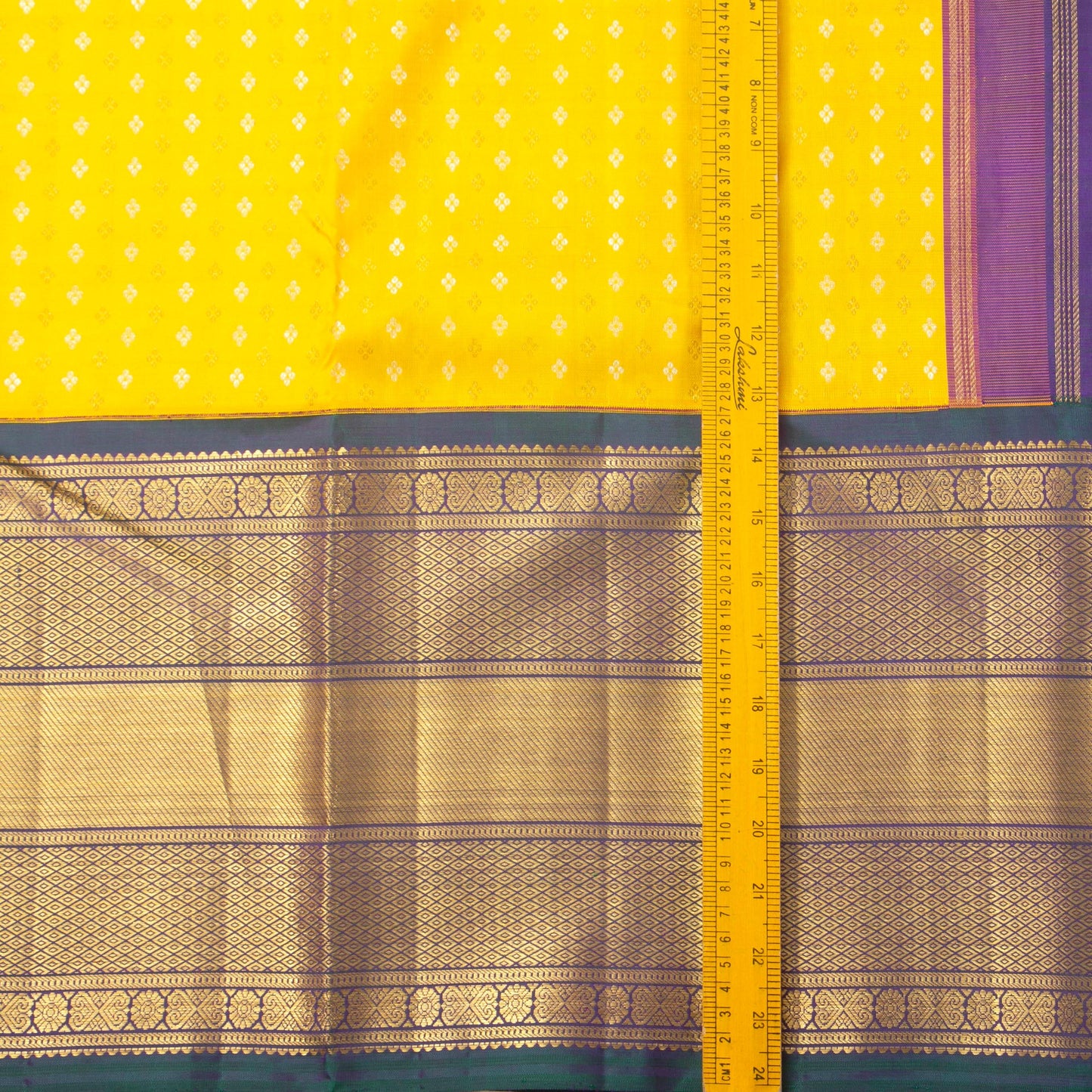 Yellow And Green Kanchipuram Silk Saree For Wedding Wear PV NYC 1396 - Silk Sari - Panjavarnam PV NYC 1396