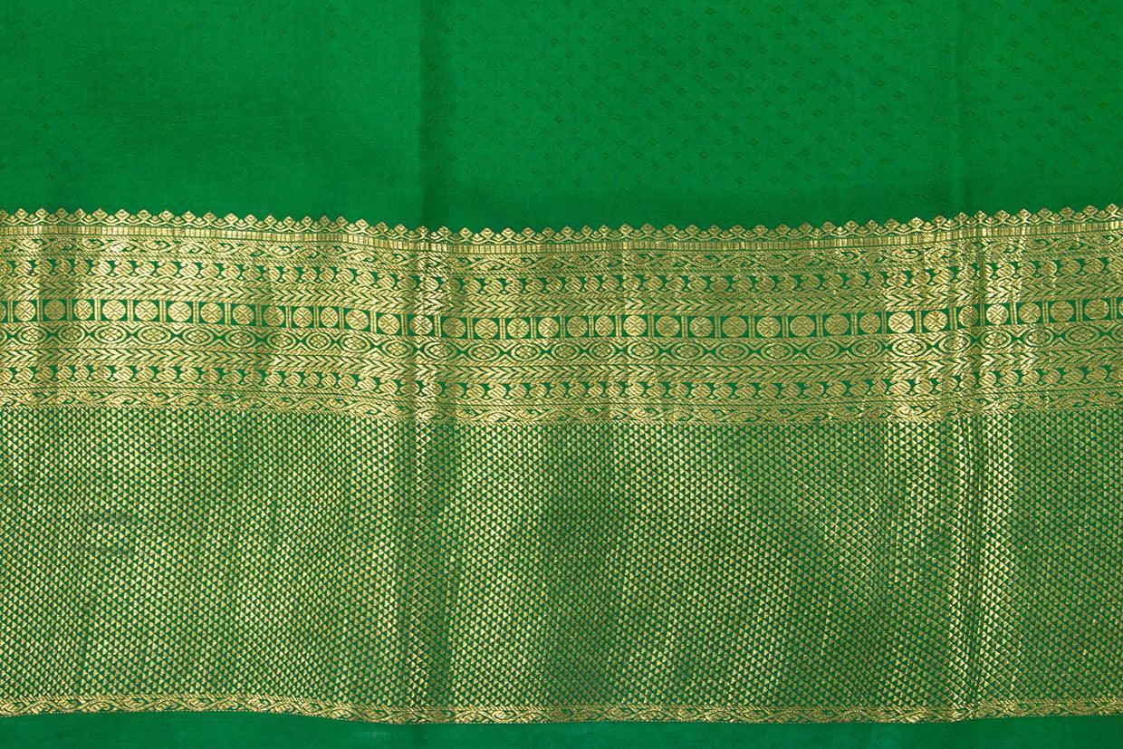 Yellow And Green Village Theme Handpainted Kalamkari Kanchipuram Silk Saree Pure Zari Morning Evening Border PKK 16 - Kalamkari Silk - Panjavarnam PKK 16