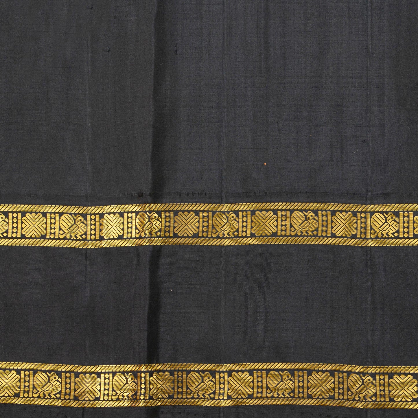 Yellow, black and pink Kanchipuram Silk Saree Ganga Jamuna Border For Festive Wear PV NYC 1525 - Silk Sari - Panjavarnam PV NYC 1525
