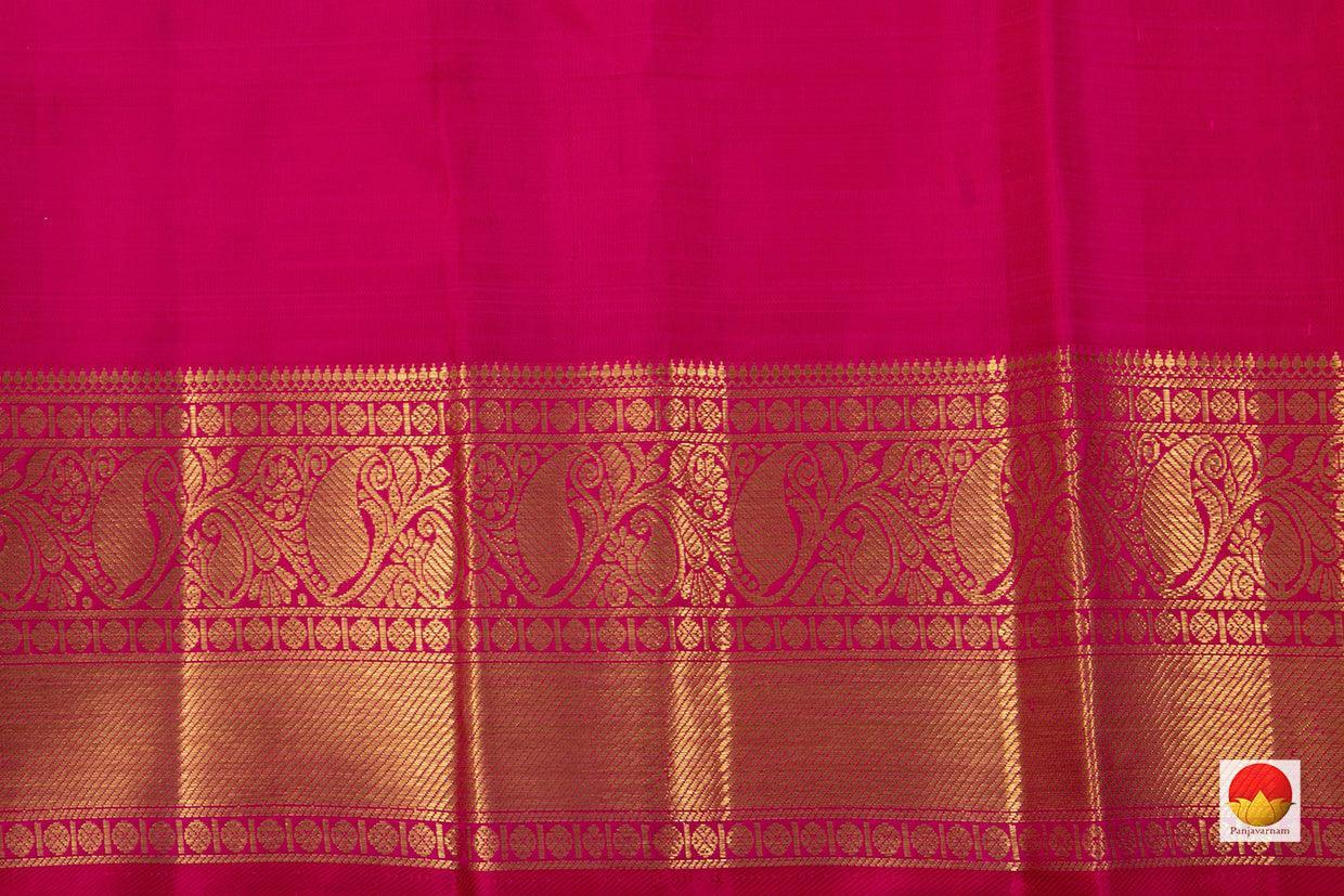 Yellow Kanchipuram Silk Saree Handwoven Pure Silk Pure Zari For Wedding Wear PV NYC 755 - Silk Sari - Panjavarnam PV NYC 755