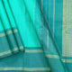 Aqua Green Kanchipuram Silk Saree Handwoven Pure Silk Pure Zari For Festive Wear PV SAR 033