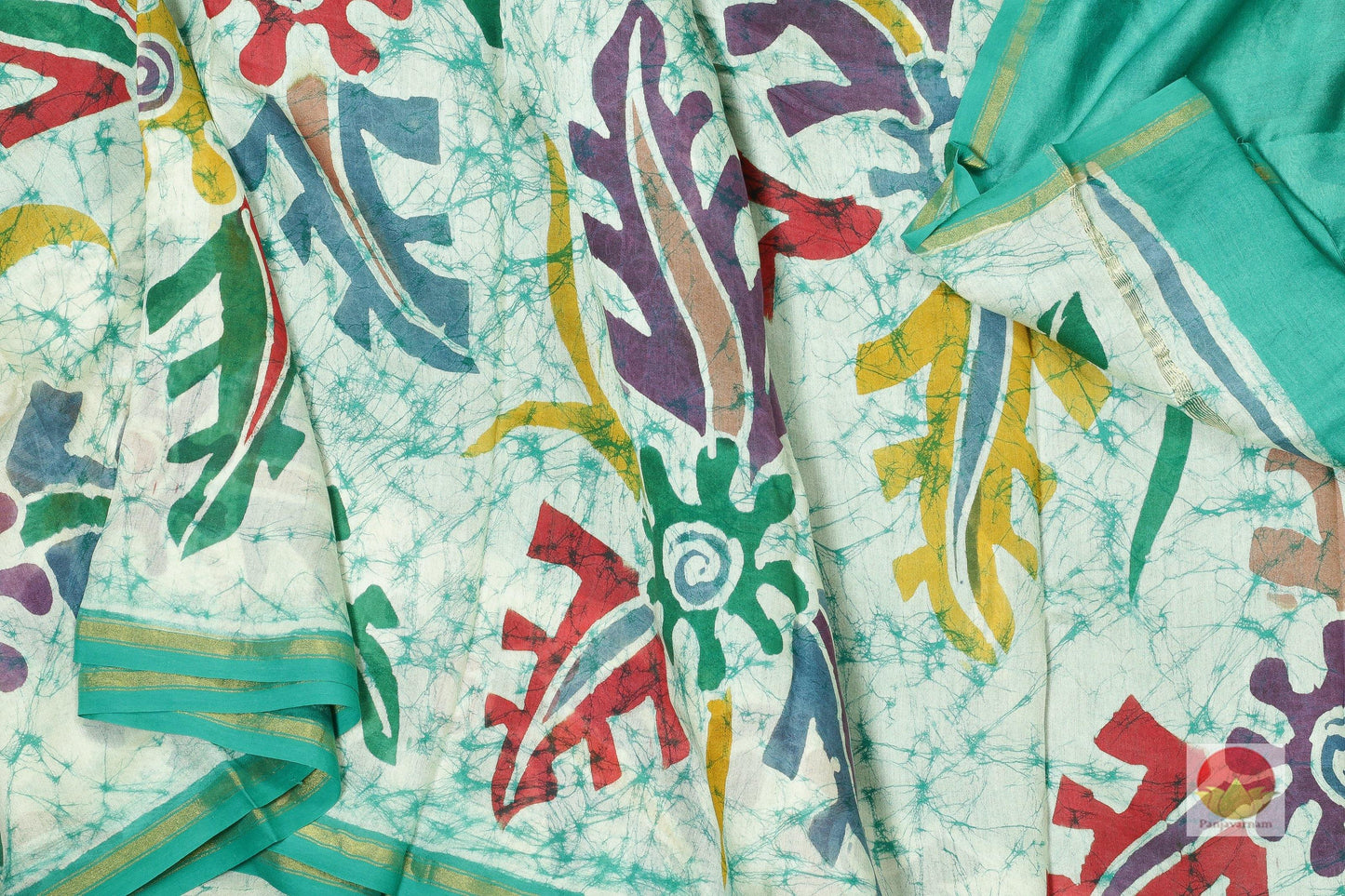 Lite Weight Handpainted Batik Silk Saree - PB 40 - Panjavarnam Batik Silk