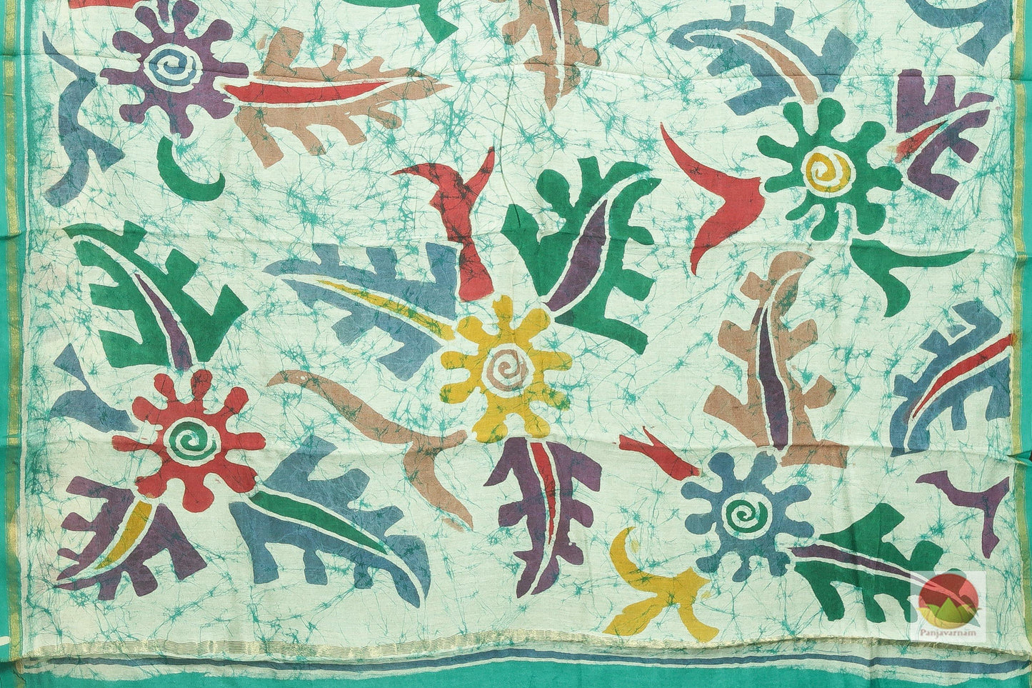 Lite Weight Handpainted Batik Silk Saree - PB 40 - Panjavarnam Batik Silk