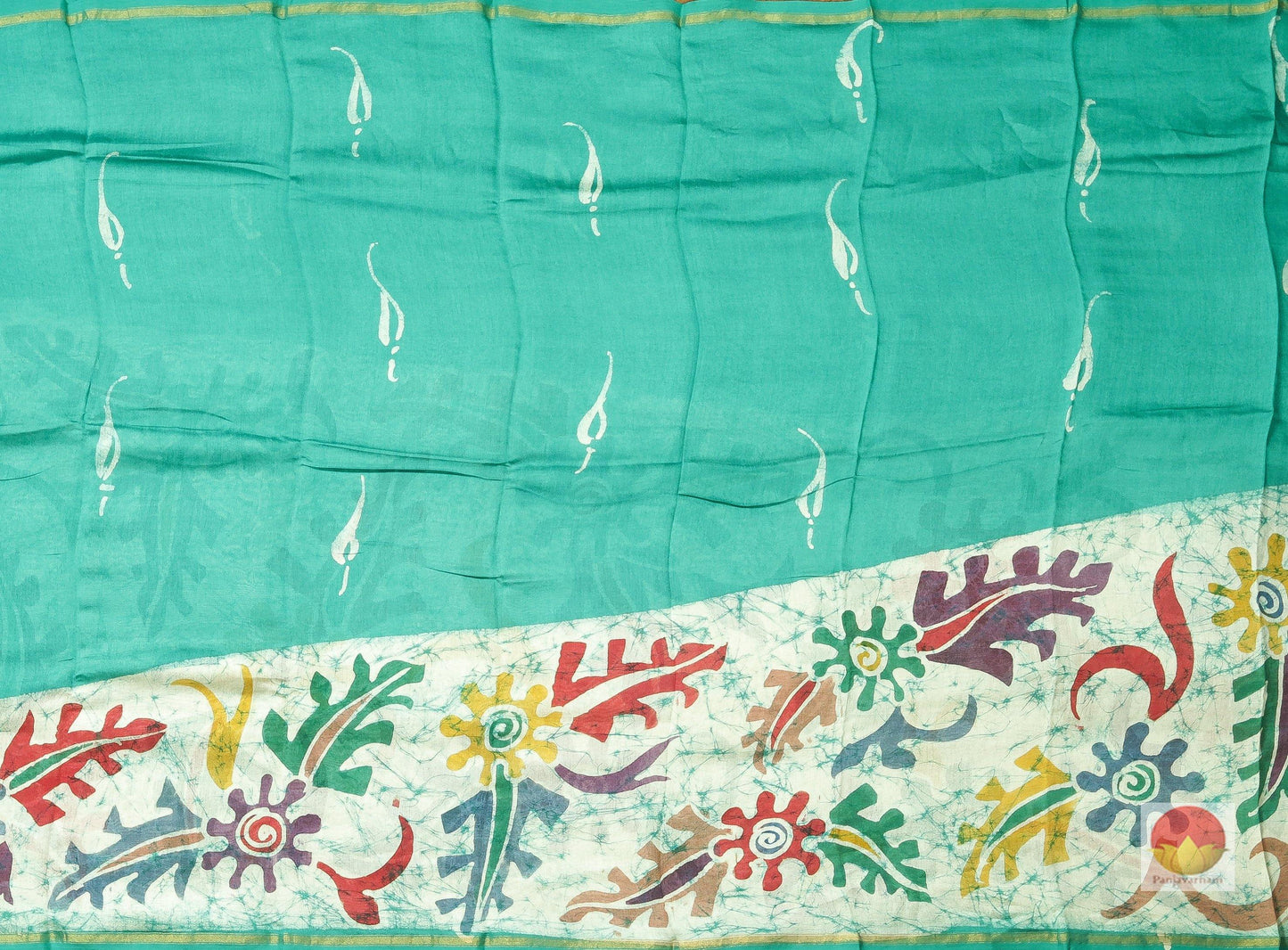 Lite Weight Handpainted Batik Silk Saree - PB 40 - Panjavarnam Batik Silk