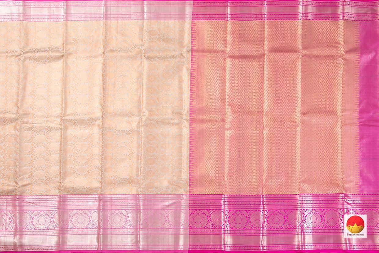 Beige Kanchipuram Tissue Silk Saree With Antique Zari Handwoven Pure Silk PV DA 05 - Dharmavaram Silk Saree - Panjavarnam PV DA 05