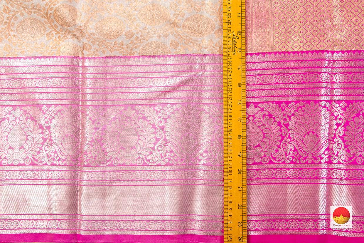 Beige Kanchipuram Tissue Silk Saree With Antique Zari Handwoven Pure Silk PV DA 05 - Dharmavaram Silk Saree - Panjavarnam PV DA 05