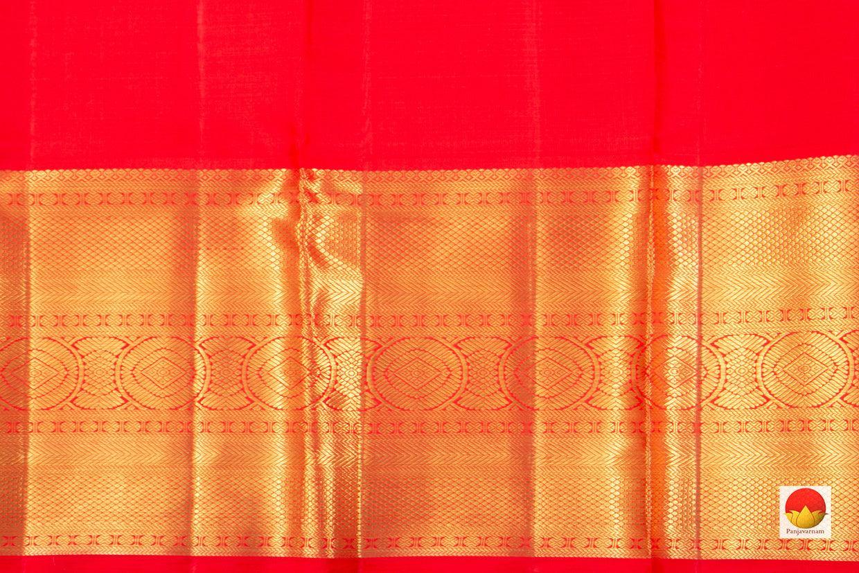 Black And Red Kanchipuram Silk Saree Handwoven Pure Silk Pure Zari For Baby Shower PV NYC 392 - Silk Sari - Panjavarnam PV NYC 392