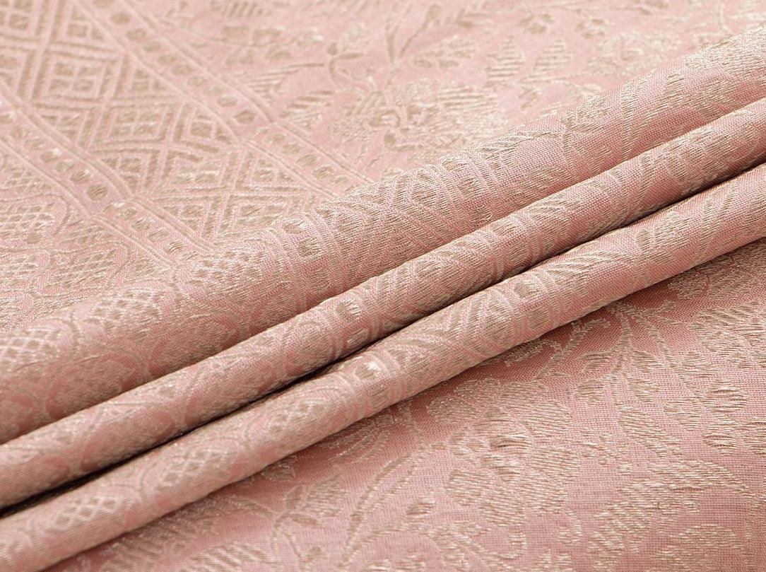 Coral Pink Tanchoi Banarasi Silk Saree Handwoven Pure Silk For Party Wear PB KO 101 - Banarasi Silk - Panjavarnam PB KO 101