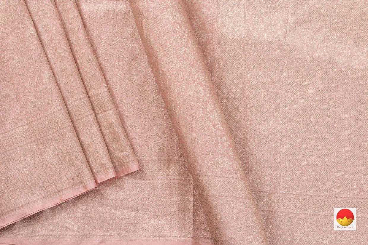 Coral Pink Tanchoi Banarasi Silk Saree Handwoven Pure Silk For Party Wear PB KO 101 - Banarasi Silk - Panjavarnam PB KO 101