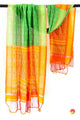 Green And Orange Pochampally Silk Dupatta - PVD 1053