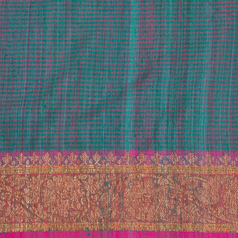 Green Banarasi Matka Silk Saree Handwoven Pure Silk PM 287 - Banarasi Silk - Panjavarnam PM 287