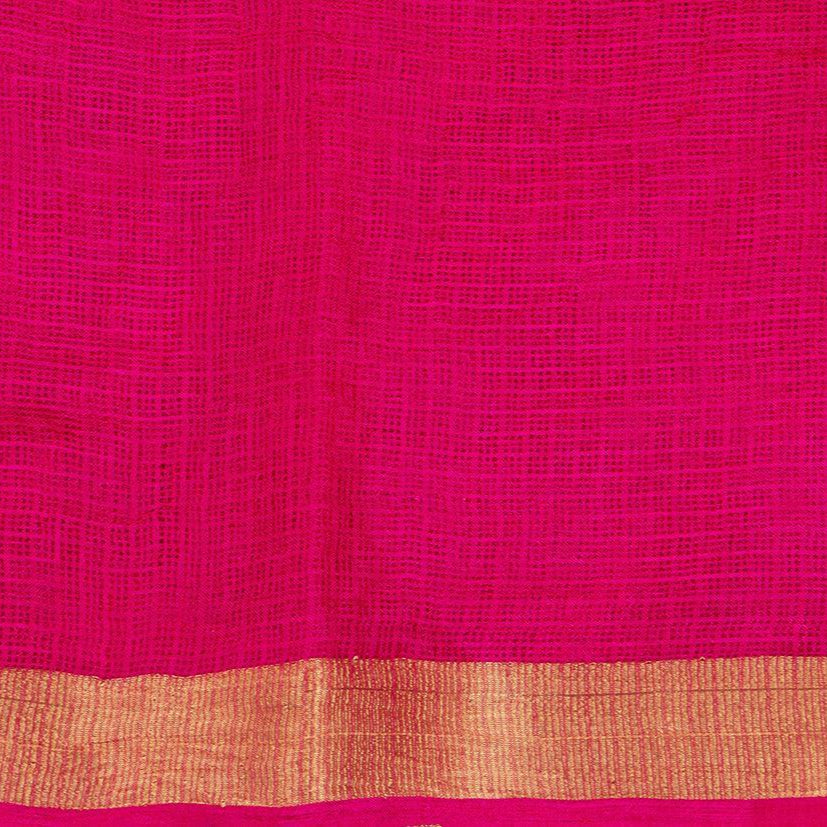 Grey Bandhani Lehariya Kota Silk Saree Handwoven PV RJ 29 - Bandhani Silk - Panjavarnam PV RJ 29