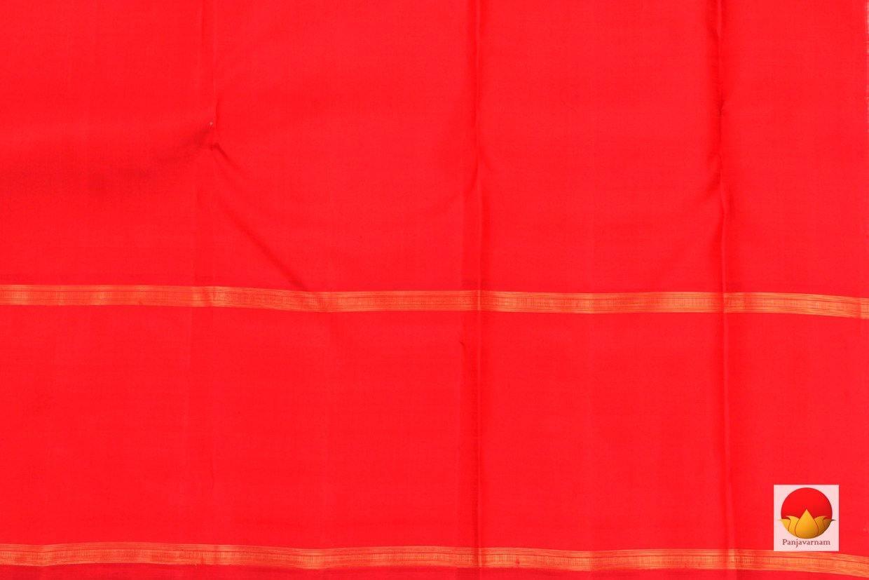 Manthulir Green And Red Kanchipuram Silk Saree Handwoven Pure Silk Pure Zari For Festive Wear PV G 4280 - Silk Sari - Panjavarnam PV G 4280