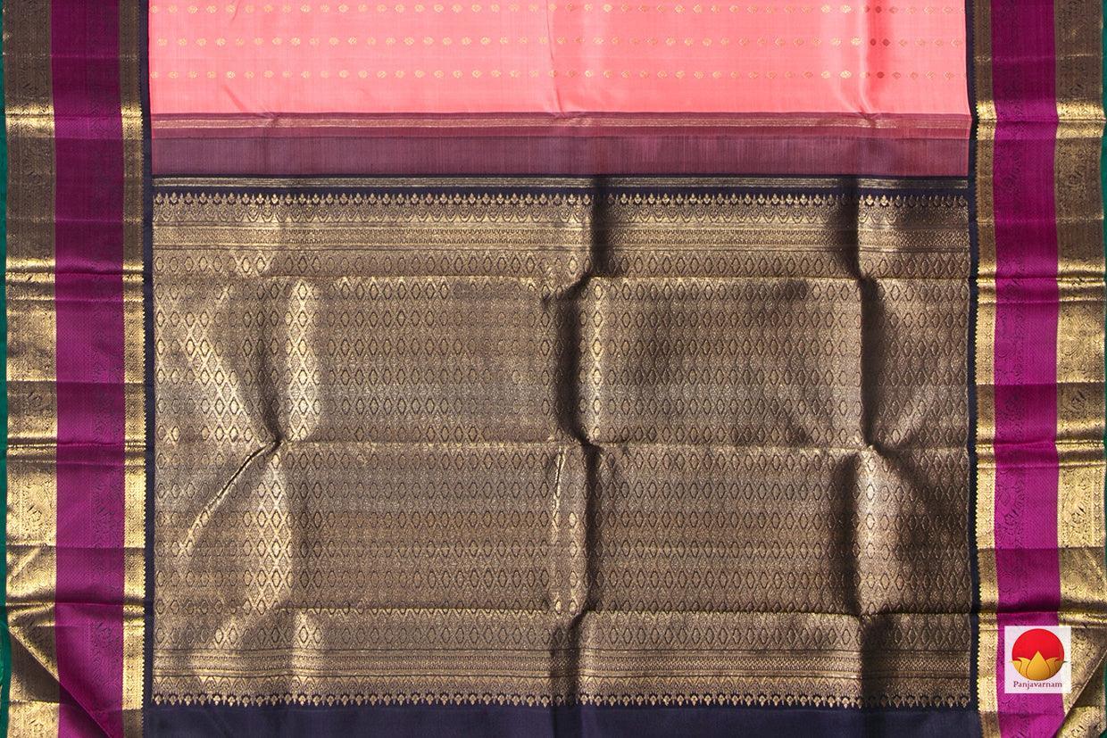 Pastel Pink Kanchipuram Silk Saree Handwoven Pure Silk Pure Zari For Festive Wear PV NYC 320 - Silk Sari - Panjavarnam PV NYC 320