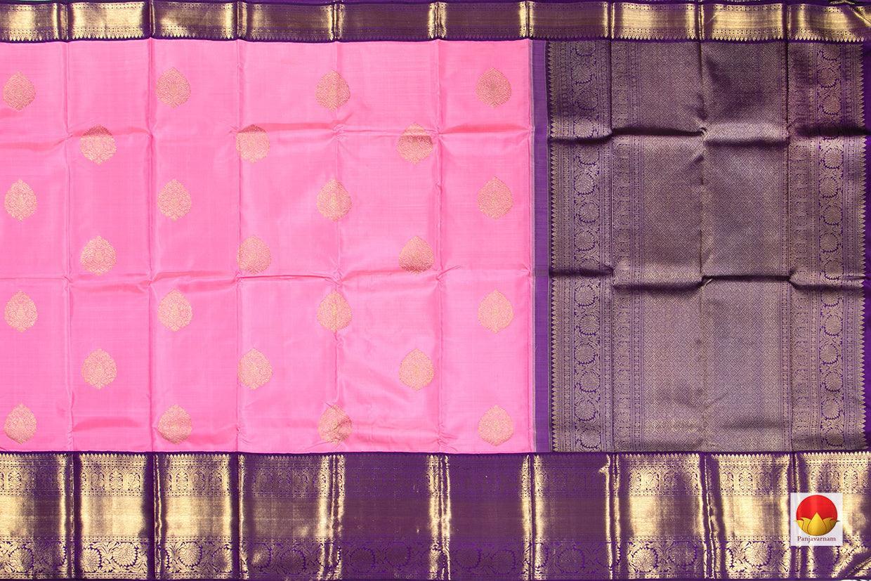 Pink And Blue Korvai Kanchipuram Silk Saree Handwoven Pure Silk Pure Zari For Wedding Wear PV NYC 277 - Silk Sari - Panjavarnam PV NYC 277
