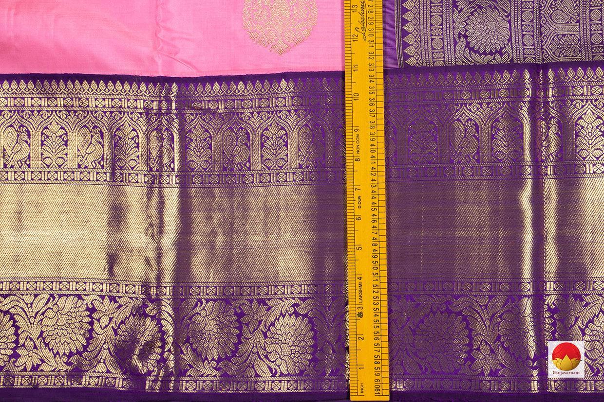 Pink And Blue Korvai Kanchipuram Silk Saree Handwoven Pure Silk Pure Zari For Wedding Wear PV NYC 277 - Silk Sari - Panjavarnam PV NYC 277