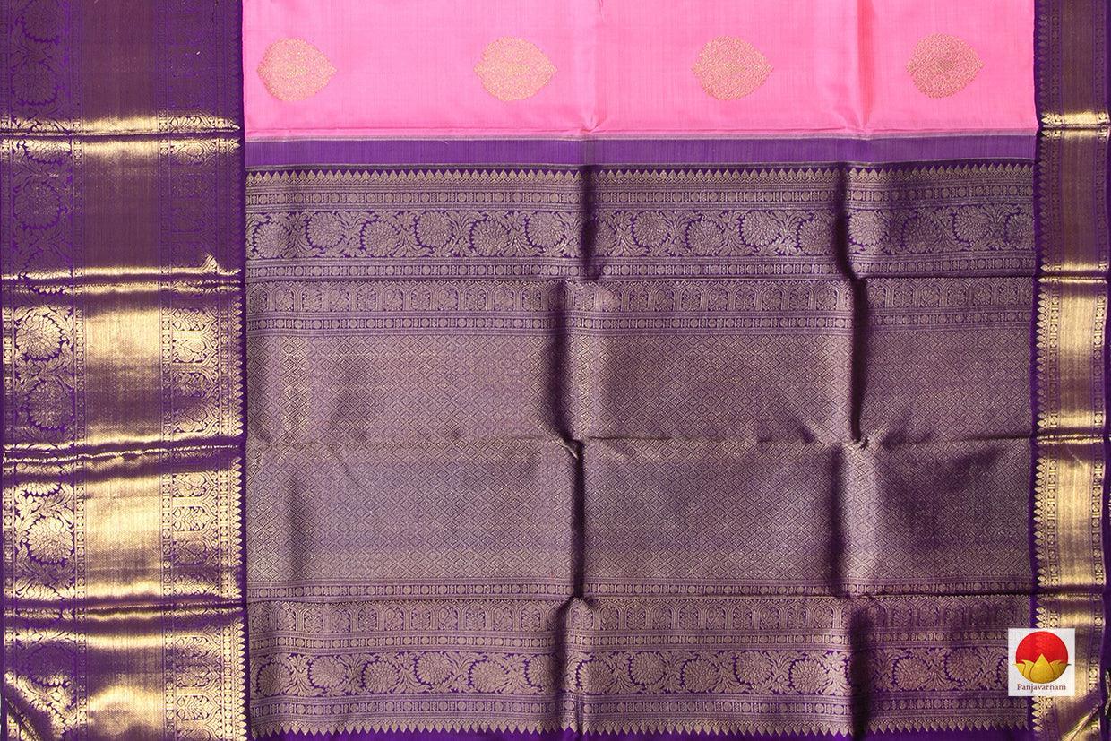 Pink And Blue Korvai Kanchipuram Silk Saree Handwoven Pure Silk Pure Zari For Wedding Wear PV NYC 277 - Silk Sari - Panjavarnam PV NYC 277