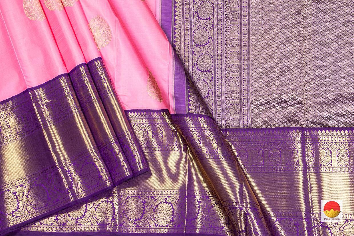 Pink And Blue Korvai Kanchipuram Silk Saree Handwoven Pure Silk Pure Zari For Wedding Wear PV NYC 277 - Silk Sari - Panjavarnam PV NYC 277