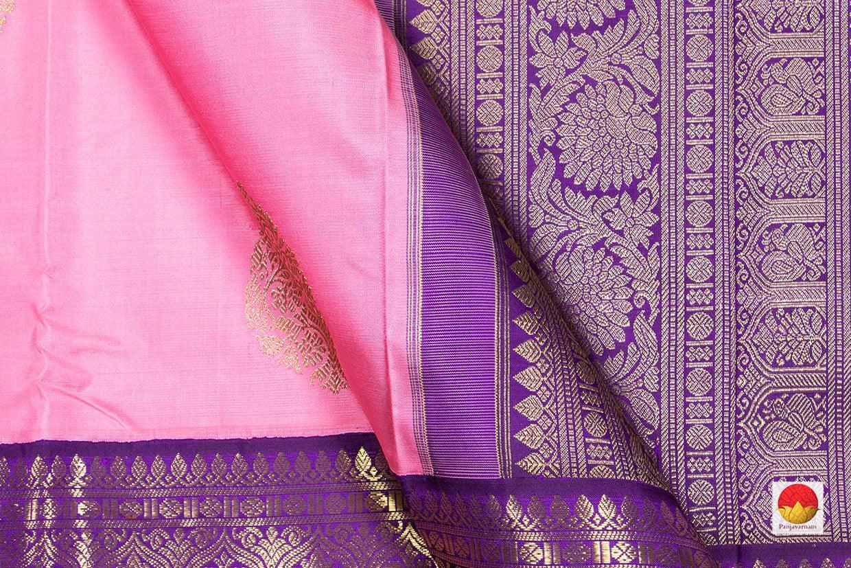 Pink And Blue Korvai Kanchipuram Silk Saree Handwoven Pure Silk Pure Zari For Wedding Wear PV NYC 277 - Silk Sari - Panjavarnam PV NYC 277