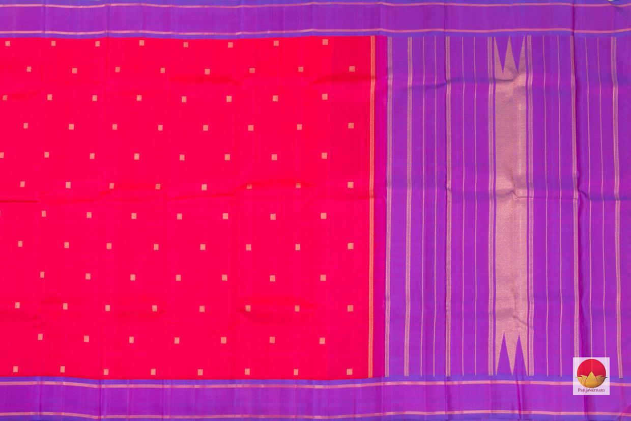 Pink And Purple Kanchipuram Silk Saree Handwoven Pure Silk Pure Zari For Festive Wear PV G 4299 - Silk Sari - Panjavarnam PV G 4299