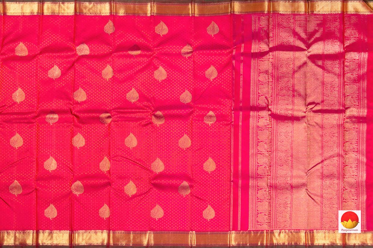 Pink Jacquard Kanchipuram Silk Saree Handwoven Pure Silk Pure Zari For Festive Wear PV NYC 285 - Silk Sari - Panjavarnam